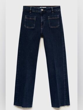 FLARED CROPPED JEANS WITH POCKETS
